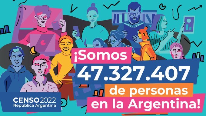 Censo 2022: somos 47.327.407 de argentinos