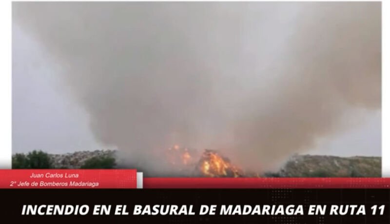 Incendio en un basural de General Madariaga