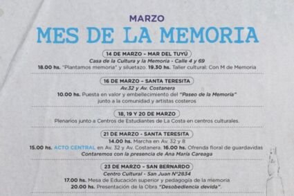 Actividades por el Mes de la Memoria en La Costa