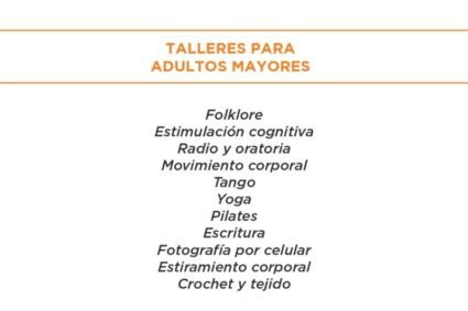 Sigue abierta la inscripción para los talleres destinados a adultos y adultas mayores en el Partido de La Costa