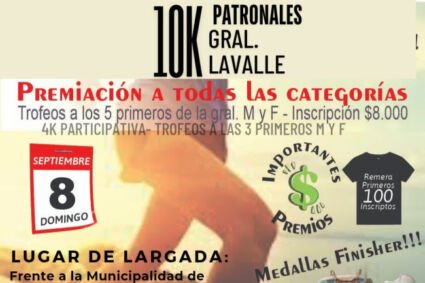 Este domingo se realizará los “10K Patronales” en General Lavalle