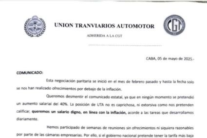 Paro de colectivos en la Costa Atlántica | La UTA confirma adhesión al paro nacional del 6 de mayo