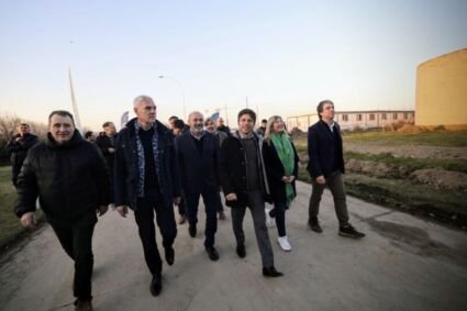 Kicillof recorrió la obra de la nueva planta potabilizadora para la Región Capital